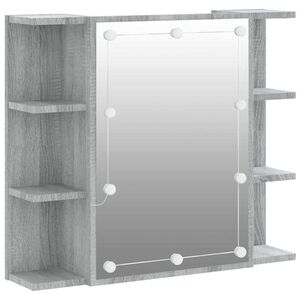 vidaXL Zrkadlov&aacute; skrinka s LED siv&aacute; sonoma 70x16,5x60 cm