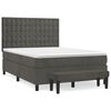 vidaXL Posteľn&yacute; r&aacute;m boxspring s matracom tmavosiv&yacute; 140x190 cm zamat