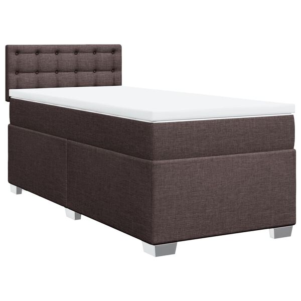 vidaXL Boxspring posteľ s matracom tmavohnedá 100x200 cm látka
