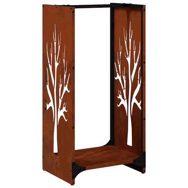 vidaXL Reg&aacute;l na krbov&eacute; drevo oceľ odoln&aacute; voči poveternostn&yacute;m vplyvom