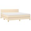 vidaXL Posteľn&yacute; r&aacute;m boxspring s matracom kr&eacute;mov&yacute; 160x200 cm l&aacute;tka