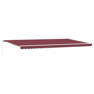 vidaXL Ručne zaťahovacia mark&iacute;za burgundsk&aacute; 600x300 cm