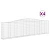 vidaXL Obl&uacute;kov&eacute; gabi&oacute;nov&eacute; ko&scaron;e 4ks 400x30x100/120cm pozinkovan&eacute; železo