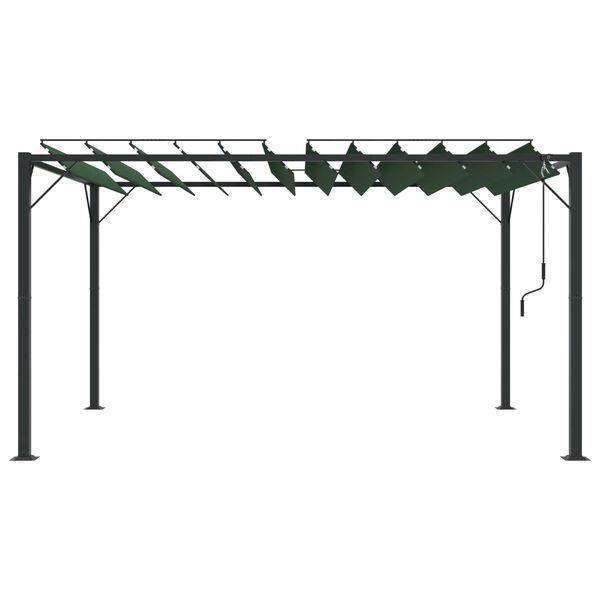 vidaXL Gazebo s lamelovou strechou Zelen&aacute; 3 x 4 x 2,14 m