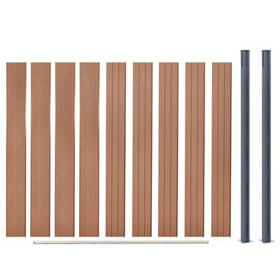 vidaXL Sada plotových panelov hnedá 180x186 cm WPC