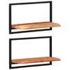 vidaXL N&aacute;stenn&eacute; police 2 ks 60x25x35 cm ak&aacute;ciov&yacute; mas&iacute;v a oceľ