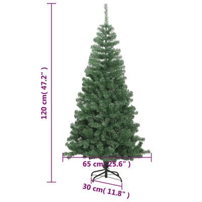 vidaXL Umelý vianočný stromček so stojanom 120 cm, 230 vetvičiek