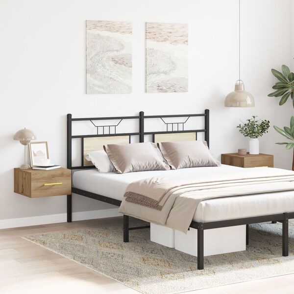 vidaXL Nočn&yacute; stol&iacute;k N&aacute;stenn&yacute; 2 pcs Remeseln&yacute; dub 35 x 35 x 20 cm