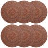 vidaXL Koberčeky z morskej tr&aacute;vy 6 pcs Hned&aacute; &Oslash; 30 cm 100% Morsk&aacute; tr&aacute;va