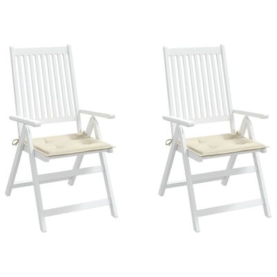 vidaXL Podložky na záhradné stoličky 2 ks, krémové 50x50x3 cm