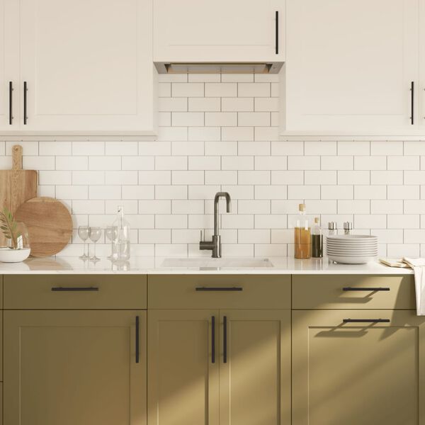 vidaXL Rukoväte na skrinku 10 ks čierne 128 mm nehrdzavejúca oceľ