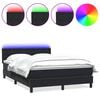 vidaXL Posteľn&yacute; r&aacute;m boxspring s matracom a LED čierny 160x210 cm zamat