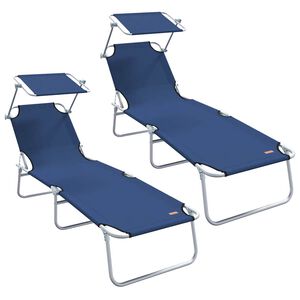 vidaXL Leh&aacute;tko 2 ks Polyester Modr&aacute;