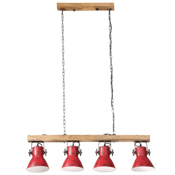 vidaXL Z&aacute;vesn&aacute; lampa 25 W &scaron;muhovan&aacute; červen&aacute; 90x24x111 cm E27