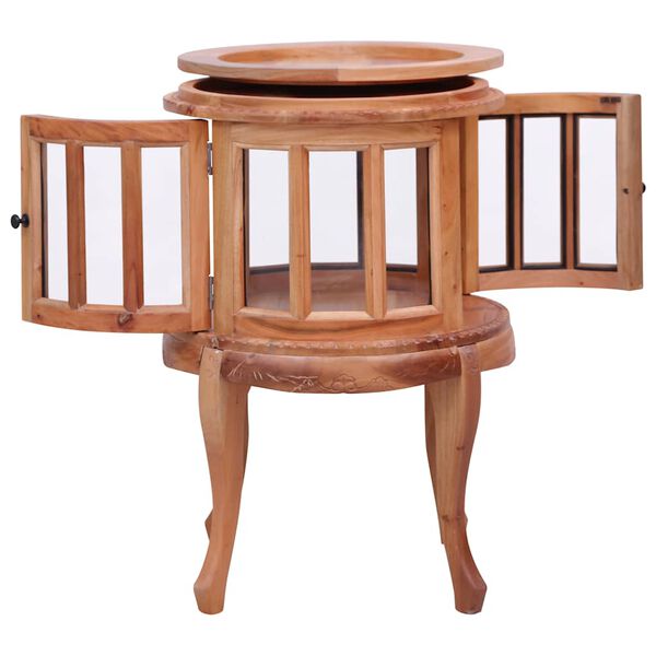 vidaXL Vitrínová skrinka prírodná farba 50x50x76 cm masívne mahagónové drevo