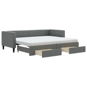 vidaXL Rozkladacia denn&aacute; posteľ so z&aacute;suvkami tmavosiv&aacute; 80x200 cm l&aacute;tka