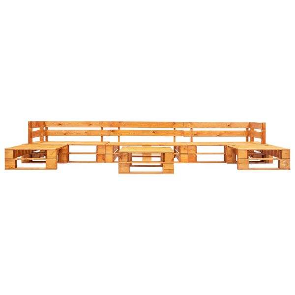 vidaXL 6-dielna z&aacute;hradn&aacute; sedacia s&uacute;prava z paliet, drevo, medovo hned&aacute;