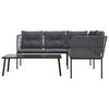 vidaXL Súprava záhradných pohoviek s vankúšmi čierna oceľ a textilén