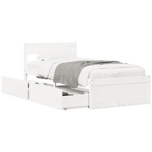 vidaXL Posteľ bez matraca biela 75x190 cm mas&iacute;vna borovica