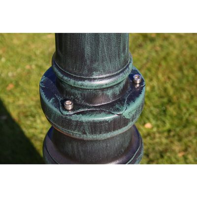 vidaXL Stĺpové záhradné svetlo, 2-ramenné 230 cm, zelenočierne, hliník