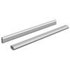 vidaXL Tyč do skrine 2 pcs Strieborn&aacute; 764 x 15 x 29 mm