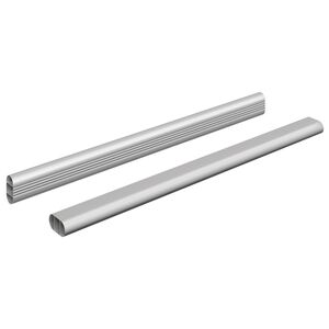 vidaXL Tyč do skrine 2 pcs Strieborn&aacute; 464 x 15 x 29 mm