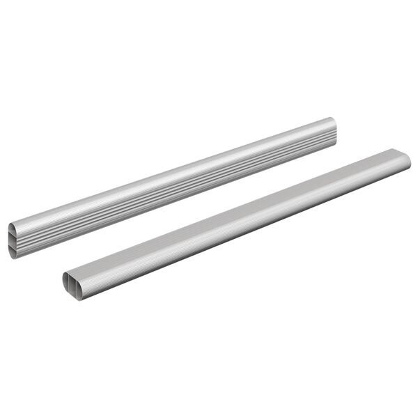 vidaXL Tyč do skrine 2 pcs Strieborn&aacute; 764 x 15 x 29 mm