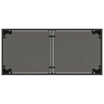 vidaXL Záhradný stôl so sklenenou doskou čierny 115x54x74 cm polyratan