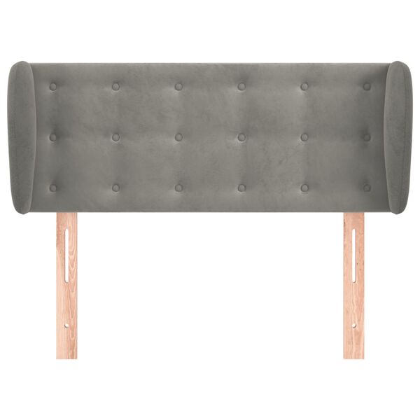 vidaXL Čelo postele so záhybmi bledosivý 103x23x78/88 cm zamat