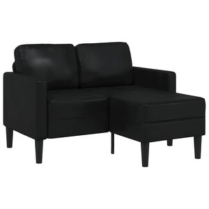 vidaXL 2-miestna pohovka s ležadlom v tvare L, čierna 125 cm, umel&aacute; koža
