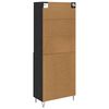 vidaXL Highboard so z&aacute;suvkou 2 pcs Čierny dub Kompozitn&eacute; drevo