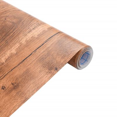 vidaXL Nálepka na nábytok samolepiaca vzhľad dreva 90x500 cm PVC