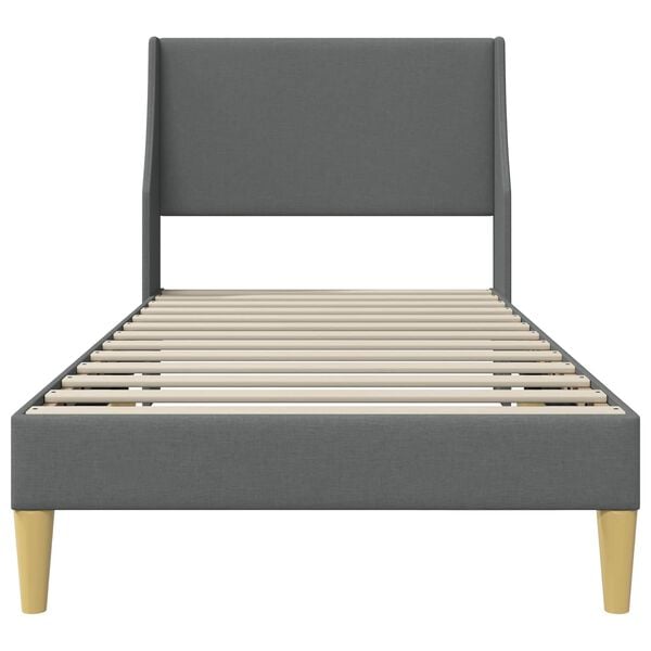 vidaXL R&aacute;m postele s čelnou doskou Tmavo &scaron;ed&aacute; 90 x 200 cm l&aacute;tka
