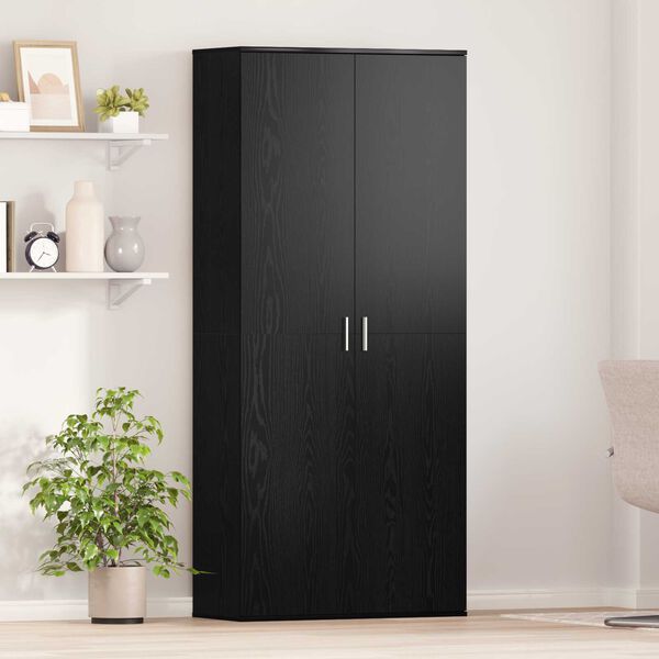 vidaXL Vysoká skriňa Čierny dub 80 x 35 x 180 cm Kompozitné drevo