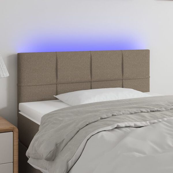 vidaXL Čelo postele s LED sivohned&eacute; 80x5x78/88 cm l&aacute;tka