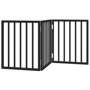 vidaXL Br&aacute;na pre psa skladacia 3 panely čierna 150 cm topoľov&eacute; drevo