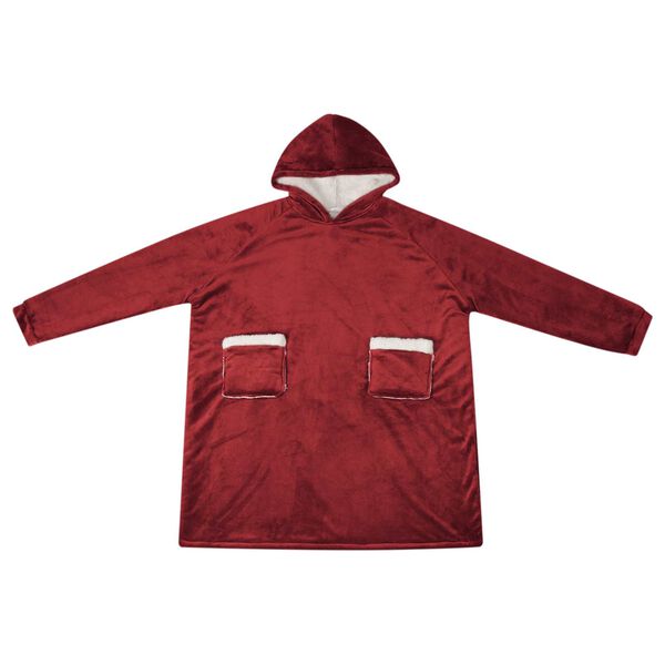 vidaXL Mikina s kapucňou Bordeaux červen&aacute; s Fleece a flanel