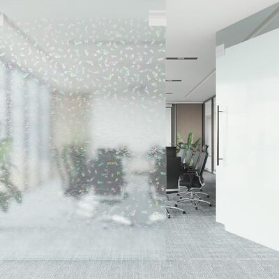 vidaXL Okenná fólia matná 3D dúhový vzor 45x1000 cm PVC