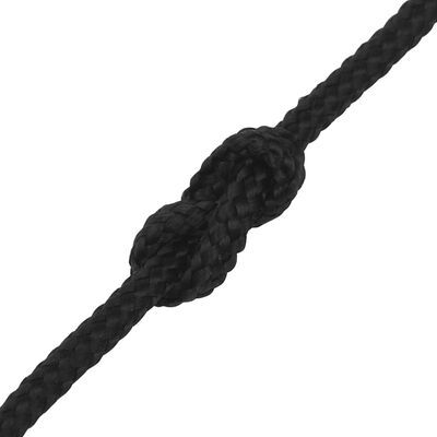 vidaXL Lodné lano čierne 2 mm 100 m polypropylén