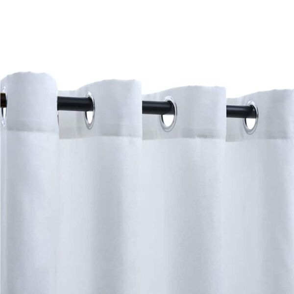 vidaXL Zatemňovacie závesy s kovovými očkami 2 ks, sivobiele 140x225cm