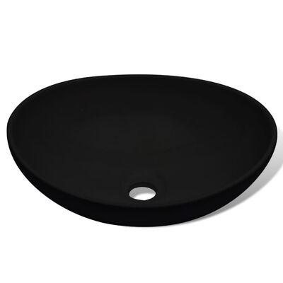 vidaXL Keramické umývadlo 40x33 cm, čierne
