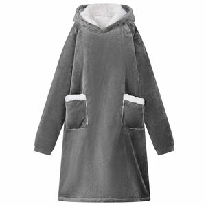 vidaXL Mikina s kapucňou Tmavo &scaron;ed&aacute; M Fleece a flanel