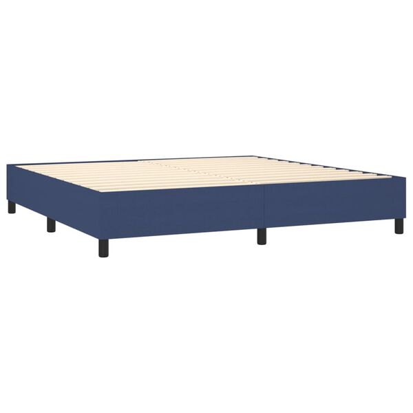 vidaXL Boxspring posteľ s matracom modr&aacute; 200x200 cm l&aacute;tka
