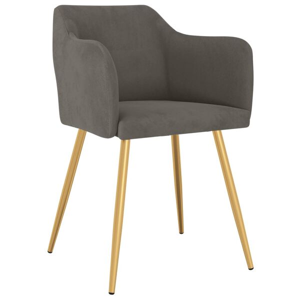 vidaXL Jed&aacute;lensk&eacute; stoličky 4 ks tmavosiv&eacute; zamatov&eacute;