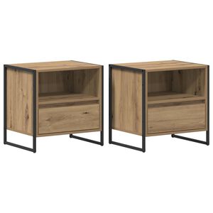 vidaXL Nočn&yacute; stol&iacute;k 2 ks Dub artisan 50 x 39,5 x 50 cm