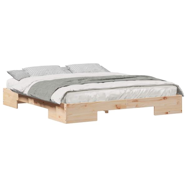 vidaXL Posteľov&yacute; r&aacute;m s &uacute;ložiskom Hned&aacute; 200 x 200 cm Borovicov&yacute; mas&iacute;v