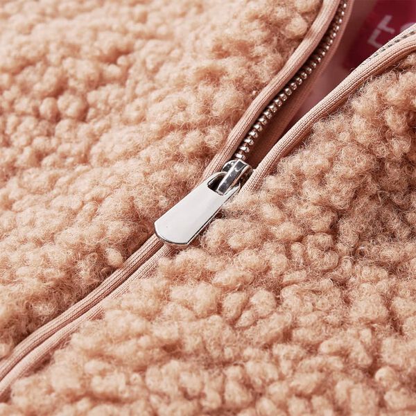 Detská bunda s kapucňou umelá kožušina svetlokoňaková 104