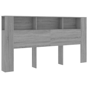 vidaXL Čelo postele so skrinkou siv&yacute; dub sonoma 200x18,5x104,5 cm
