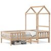 vidaXL Posteľn&yacute; r&aacute;m so strie&scaron;kou 75x190 cm borovicov&yacute; mas&iacute;v