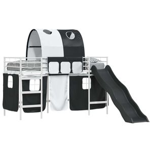 vidaXL R&aacute;m poschodovej postele pre deti Biela a čierna 74,5 x 190 cm